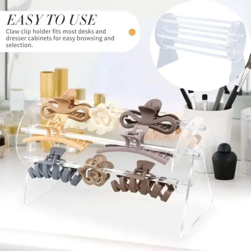 360-Degree Rotating Claw Clip Holder Acrylic Claw Clip Holder Transparent Hair Pins Display Stand Fashion Claw Clip Organizer 2
