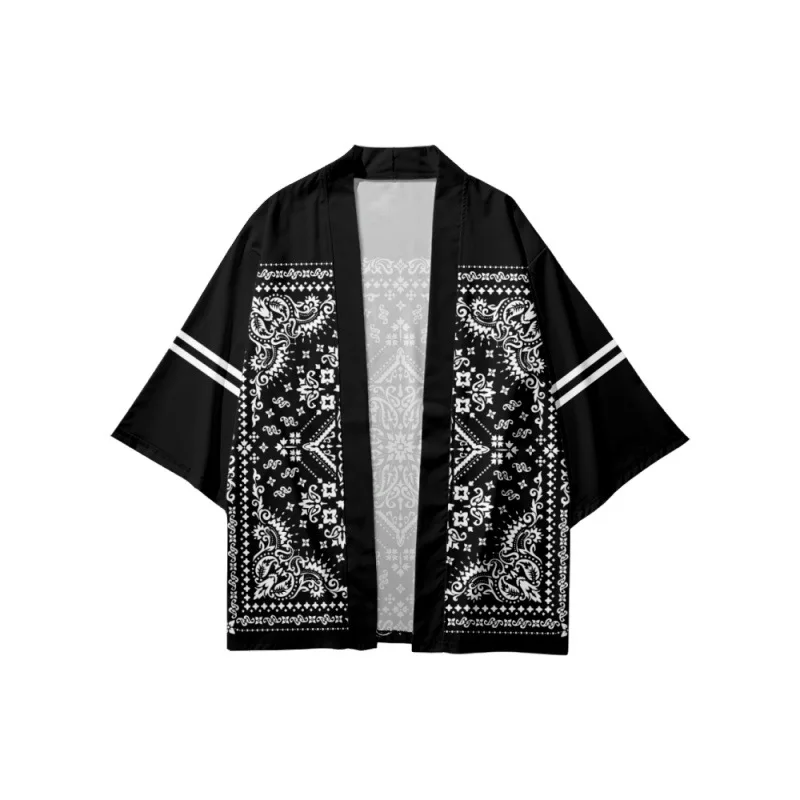 

Горячая Распродажа, женский и мужской японский юката в стиле Харадзюку, модный кардиган с цветочным принтом кешью, традиционное кимоно для косплея, искусственное кимоно