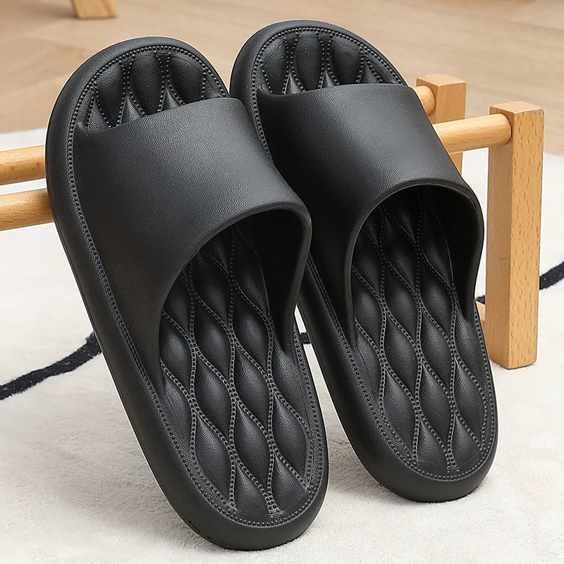 Big Size Summer Women Men's Slippers Thick Flats Platform Beach Slides Soft Bath Cartoon Sandals Outdoors Massage Couple Shoes 6