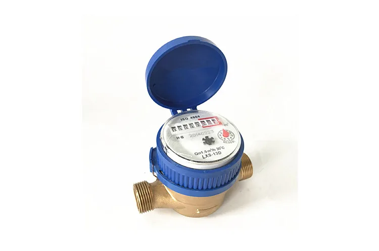 LXSG-13D ISO4064 Class B Single Jet Water Meter Dry Dial Brass Nickel Plated Mag