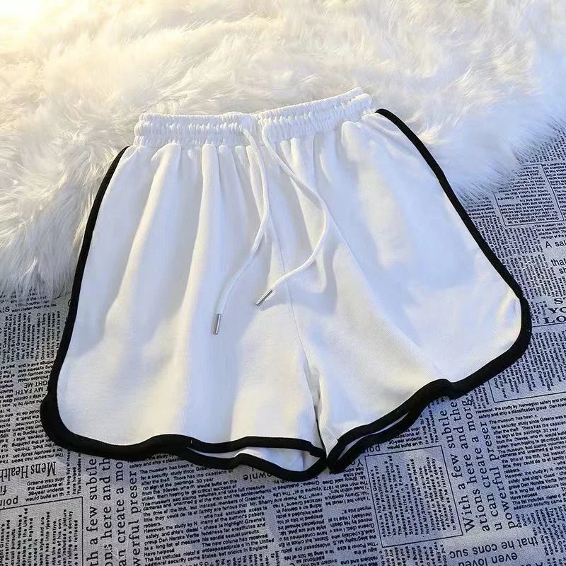 Striped Sports Shorts Women Korean Fashion Casual Mini Shorts Summer Simple Loose Wide Leg Shorts Ladies New 4
