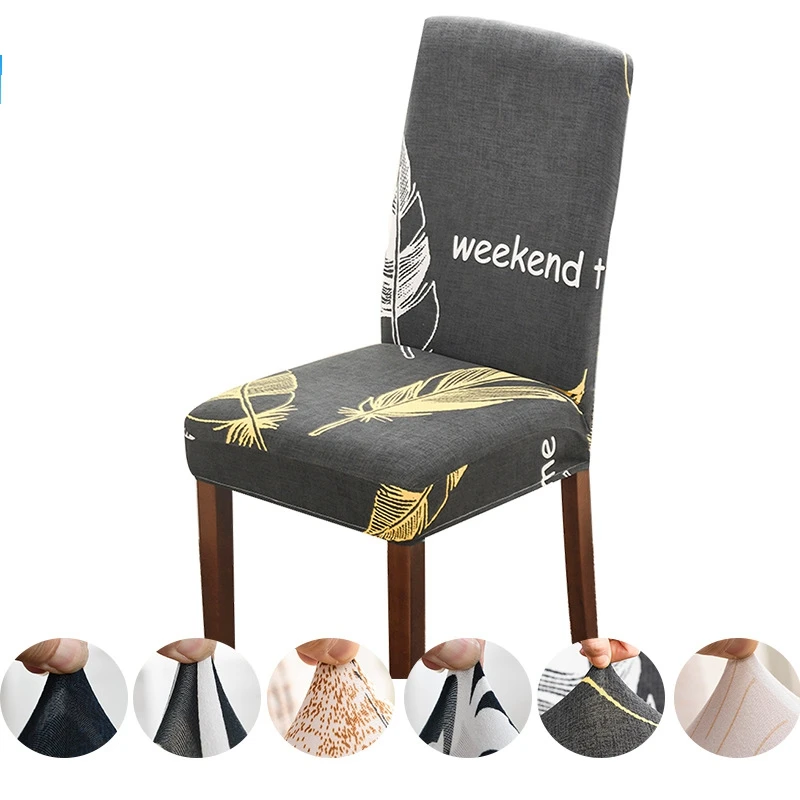 

Cartoon Print Chairs Cover for Dinning Room Chair Spandex Stretch Elastic Office Chair Case Anti-dirty Removable Washable Cover