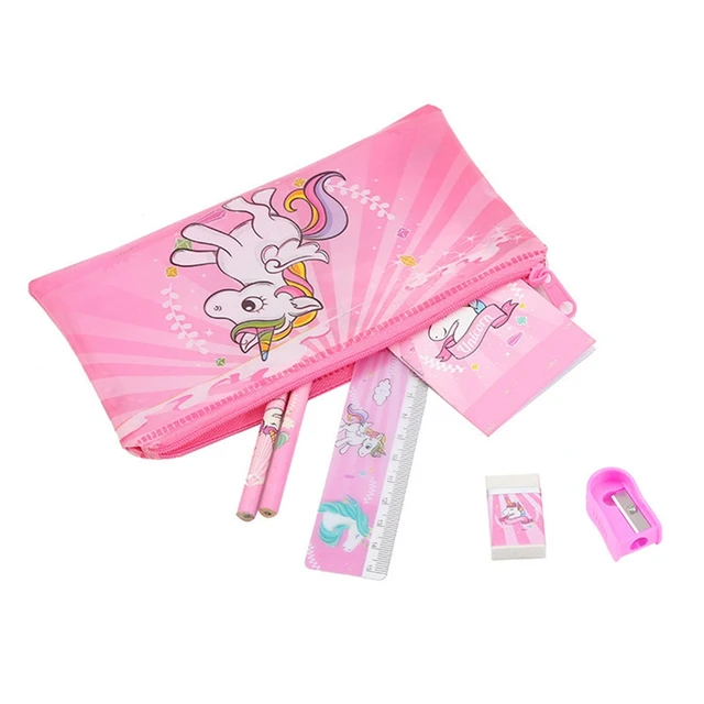 Unicorn Stationary Kit For Girls Pencil Pen Book Eraser Sharpener