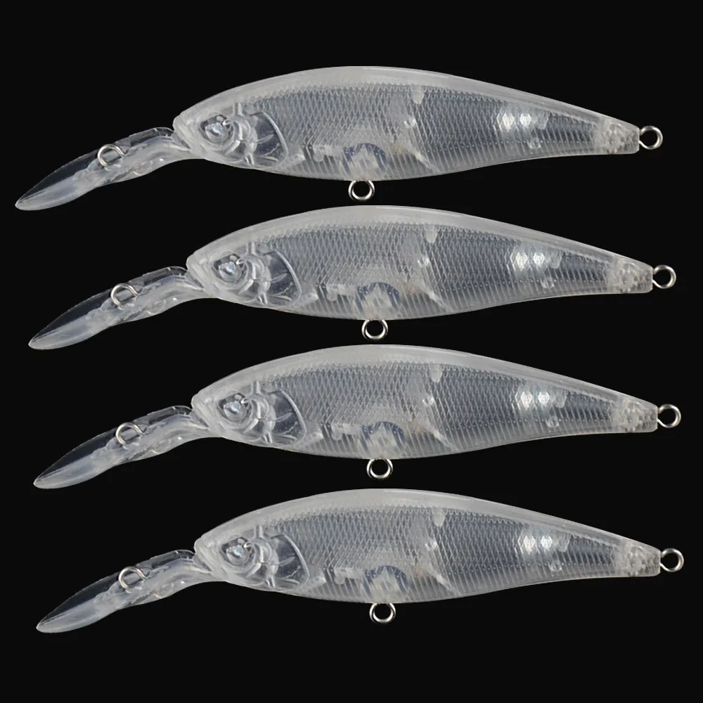 5Pcs Predator Fishing Blank Bait Wobbler Blank Embryo Body Without Hook  Unpainted Transparent Fishing Gear Bass Lure Accessories