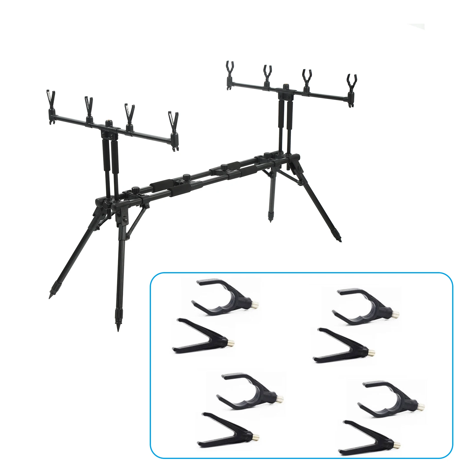 Adjustable Retractable Carp Fishing Rod Pod Stand Holder Foldable Fishing  Pole Pod Stand with Carry Case - AliExpress