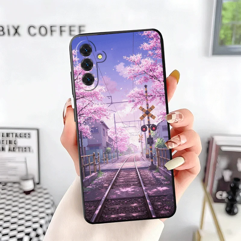 Retro Japanese Sakura Train Soft Phone Case