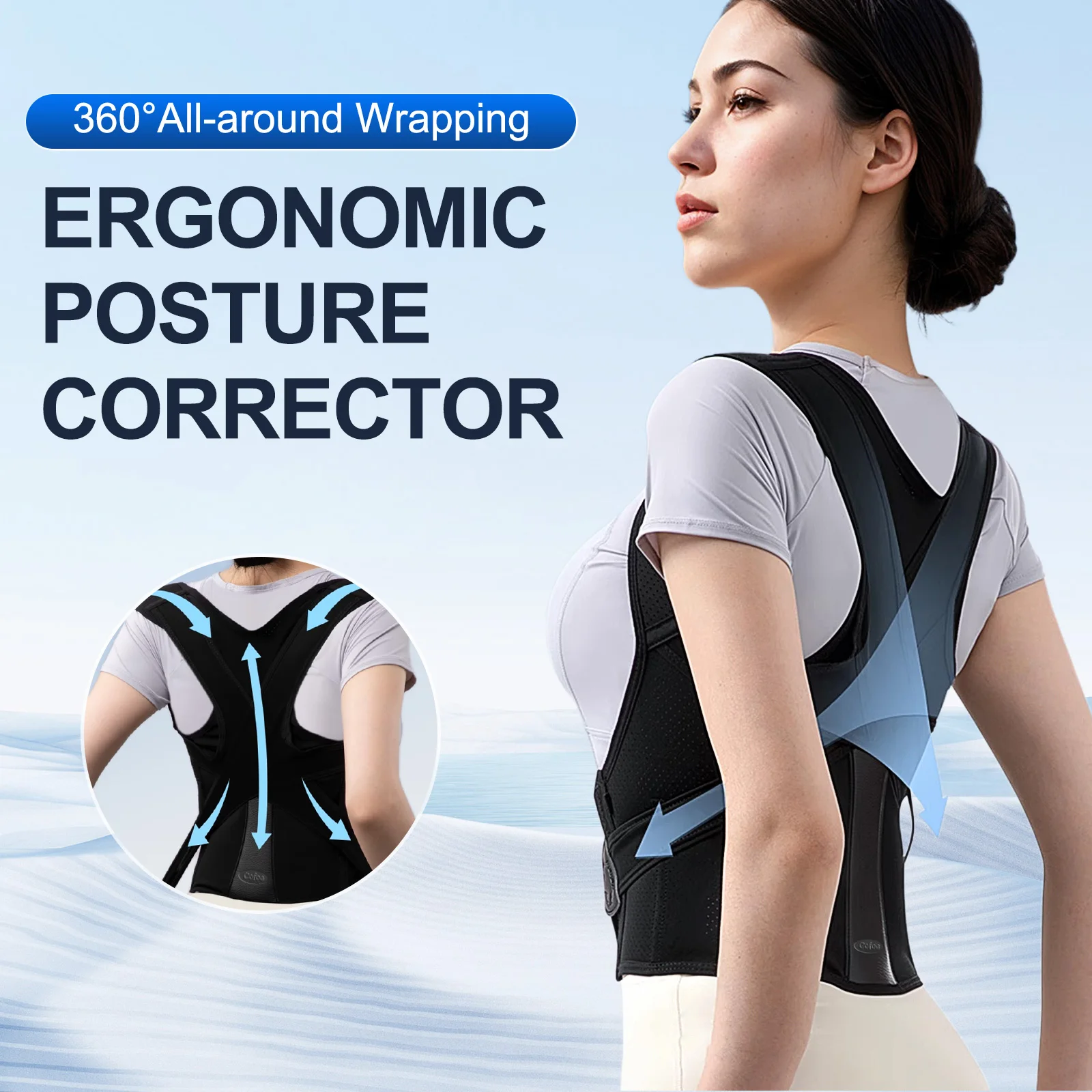 Babaka Posture Corrector Medical Back Brace Adjustable Full Shoulder Brace For Mid Upper Spine Support Lumbar Support 2