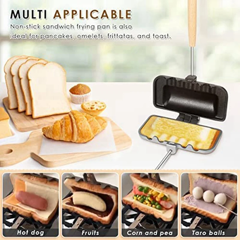 Sandwich Maker Hot Sandwich Maker Double-Sided Sandwich Baking Pan Double Sided Frying Pan Grilled Cheese Maker
