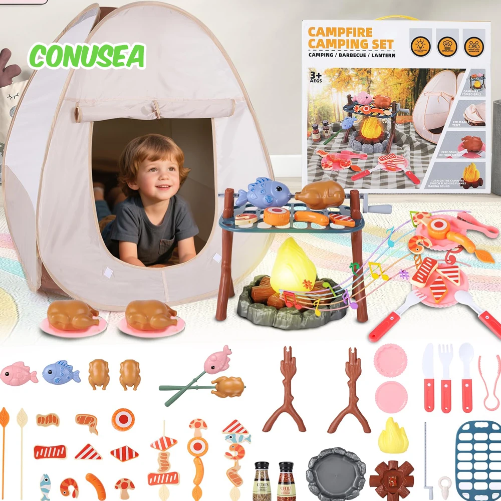 Kids Camping Tent Set Baby Playground Miniature Foods Children's