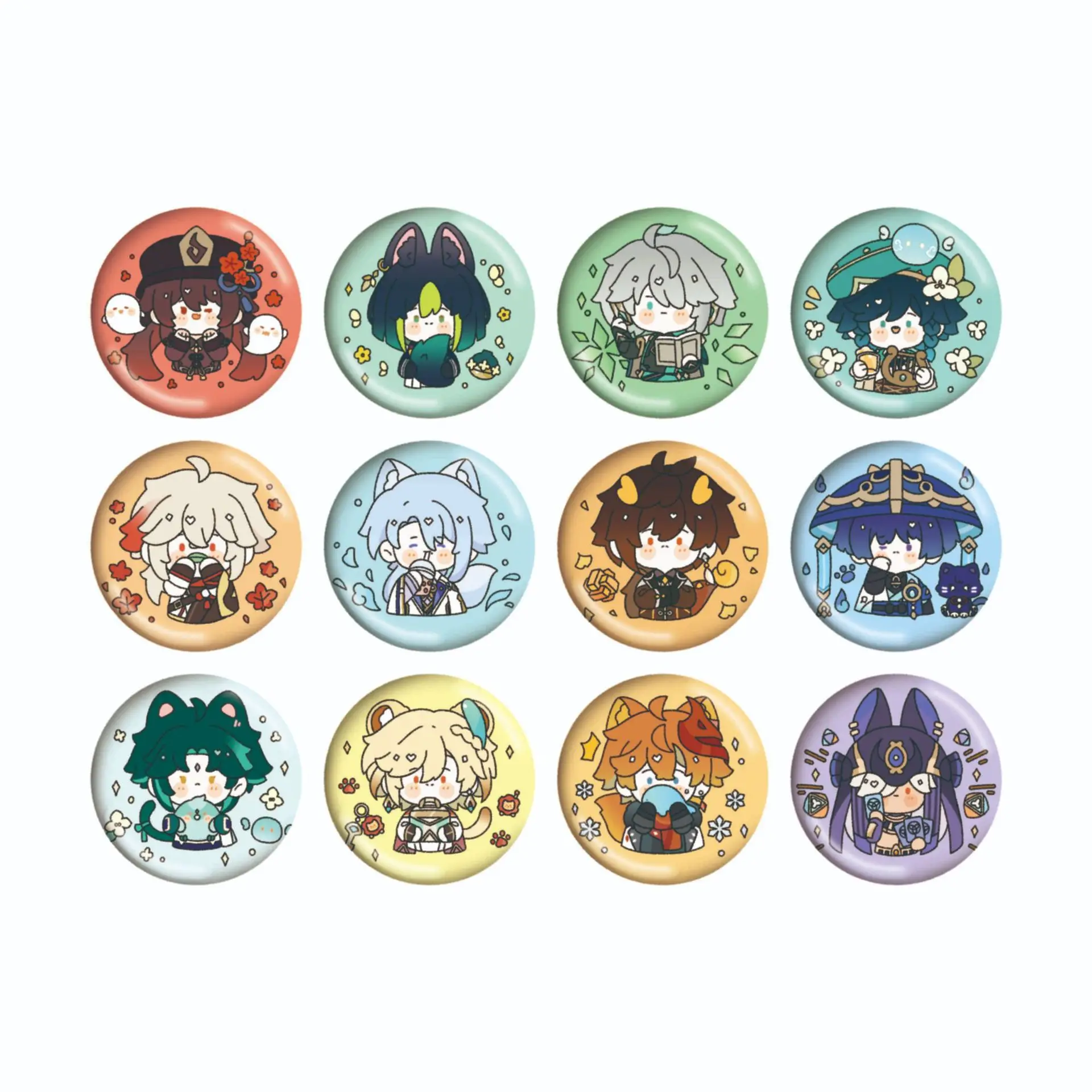 

Beelzebul Hu Tao Zhong Li Klee Yae Miko Paimon Mini Character Peripheral Badge Brooch Anime Clip Accessories HD Pattern Gifts