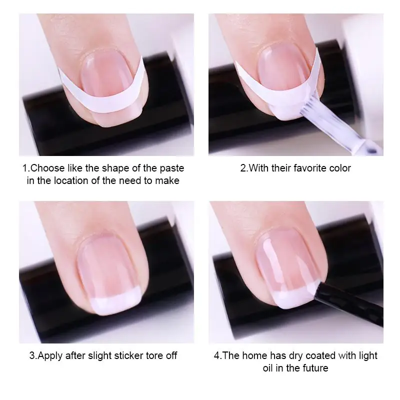 FRENCH MANICURE Guides, Smile Line Self-Adhesive Stickers 3 Sheet