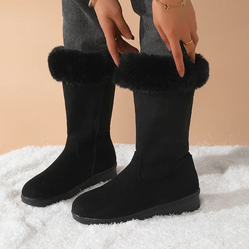 Winter sneeuwlaarzen voor dames gevoerd warm met ritssluiting_voghion.com