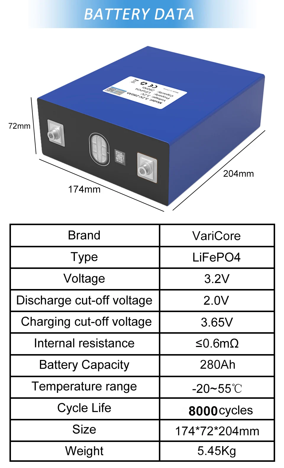 3.2V LiFePO4 Battery 320AH 280ah 200ah 150ah 105ah 340ah DIY 12v 24V Automotive