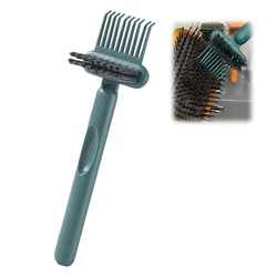 2 - in - 1 Portable Hairbrush Cleaning Tool: Efficient Rake & Brush Cleaner (Green)