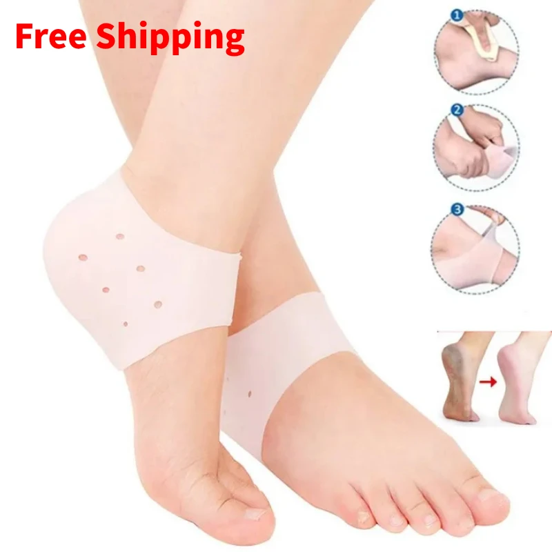

1Pair Elastic Gel Silicone Plantar Fasciitis Heel Protection Pedicure Socks Anti Cracking Liner Heel Moisturizing Foot Care Tool