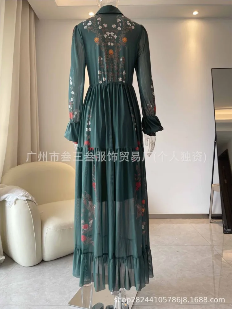 فستان مطبوع عتيق على الموضة للنساء كاجوال بأكمام ط...