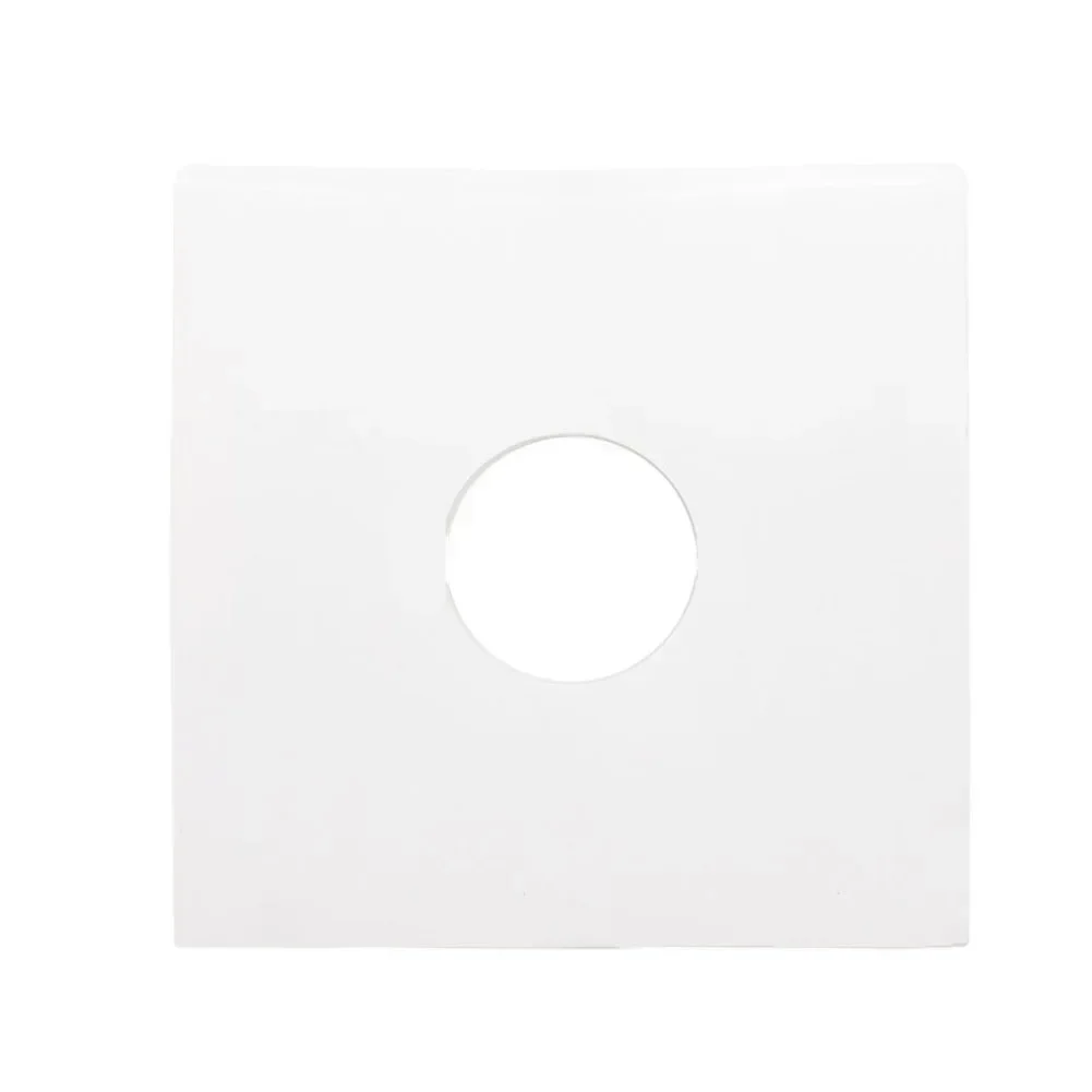 20PCS 7/10/12 Inch Vinyl Record Inner Sleeves Anti-static White Kraft Paper Record Inner Bag Protectors Rounded Corne With Hole