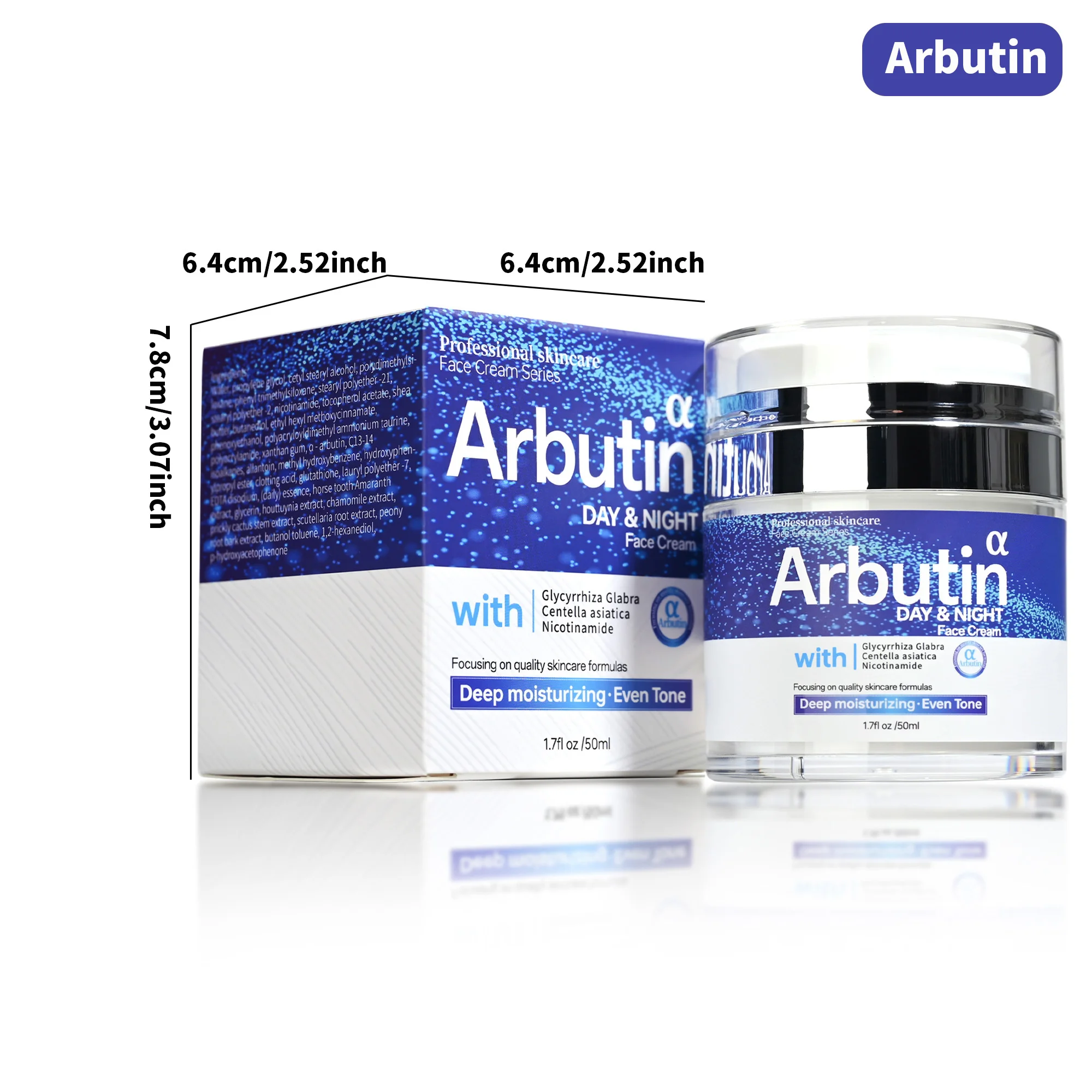 50g Arbutin Whitening Skin Day&Night Whitening&Moisturizing Glycyrrhiza Glabra Extract Nicotinamide Face Cream
