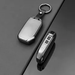 Premium TPU Car Key Case Cover & Keychain - Sleek Shell Fob Holder for Enhanced Style and Protection (3 btn grey keyring)