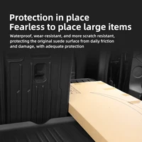 LUCKEASY For Tesla Model Y 2021-2024 Rear Seat Backrest Protective Pad Trunk Mat Car Interior Accessories Anti-Kick Pad 4