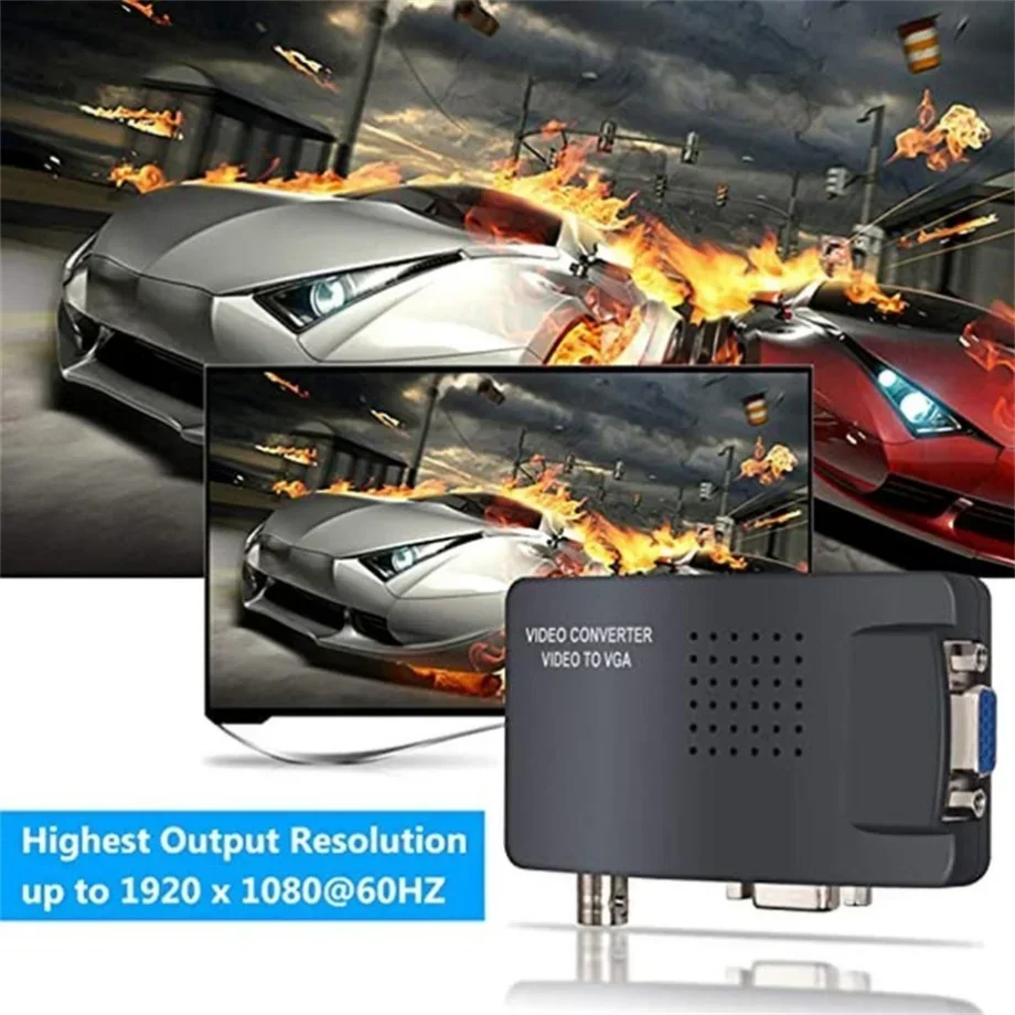 PzzPss BNC S-Video VGA to VGA Video Converter 1080P BNC to Output Adapter Digital Switch Box For PC Mac TV Camera DVD DVR vga cable adapter