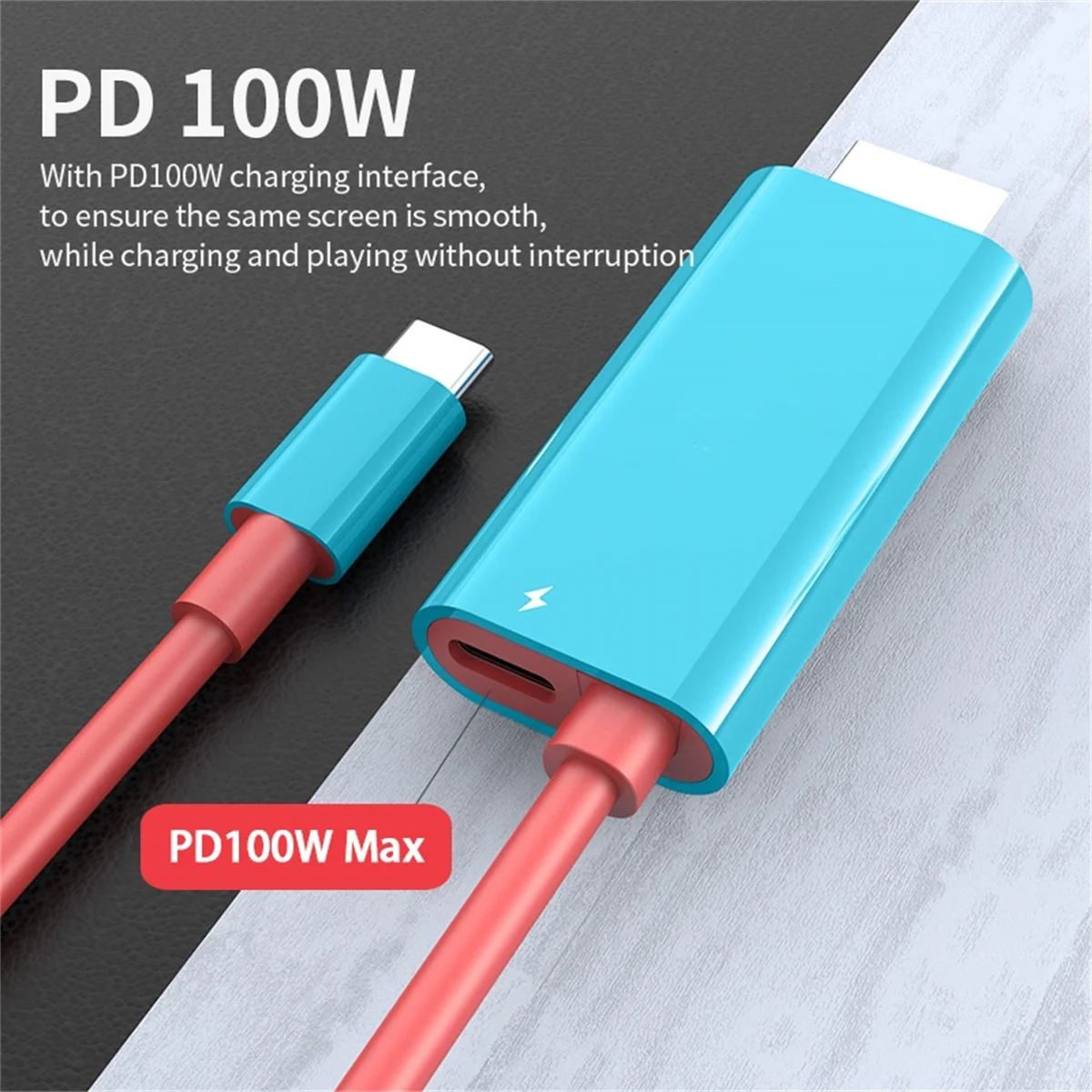 Type C to HDMI Cable 4K 1080P 100W PD Charging Compatible with Laptop Tablet MobilePhone SteamDeck Type C to HDMI Cable