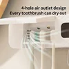 1 smart toothbrush rack wall mounted 3-slot toothbrush intelligent drying rack, toothpaste dispenser, household daily necessitie 5