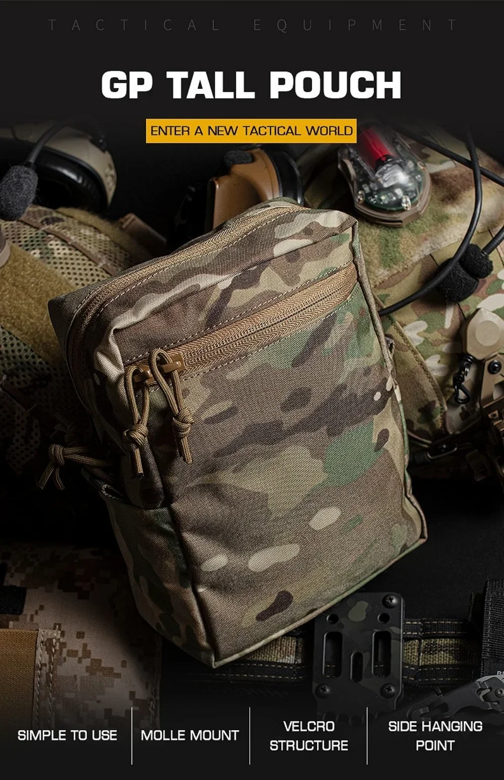 Pochette Tactique MOLLE Universelle 500D – EDC Rangement Nylon – Neuve