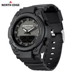 NORTH EDGE FORTRESS Men's Military Digital Outdoor Sports Waterproof Watch with World Time and Countdown Timer (Black)