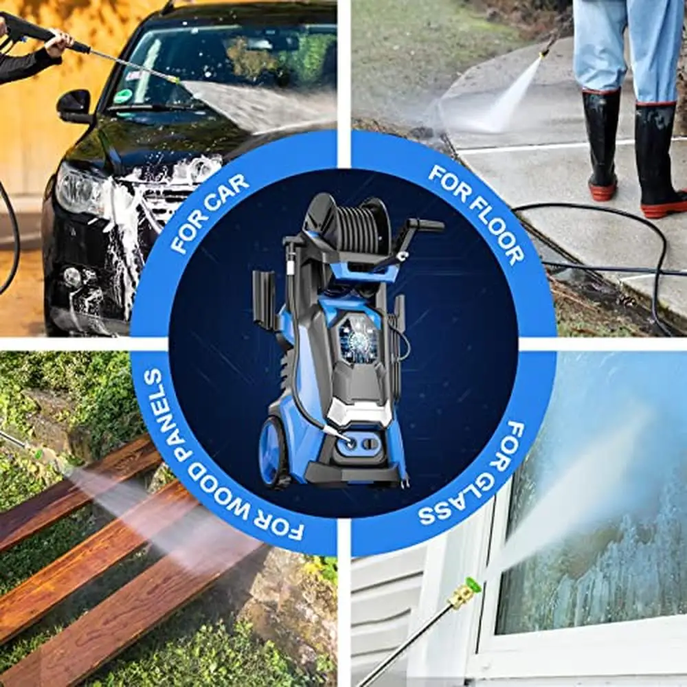 High Pressure Washer 4500 PSI 3.2 GPM Automatic Pressure Adjustment 5 Interchangeable Nozzles