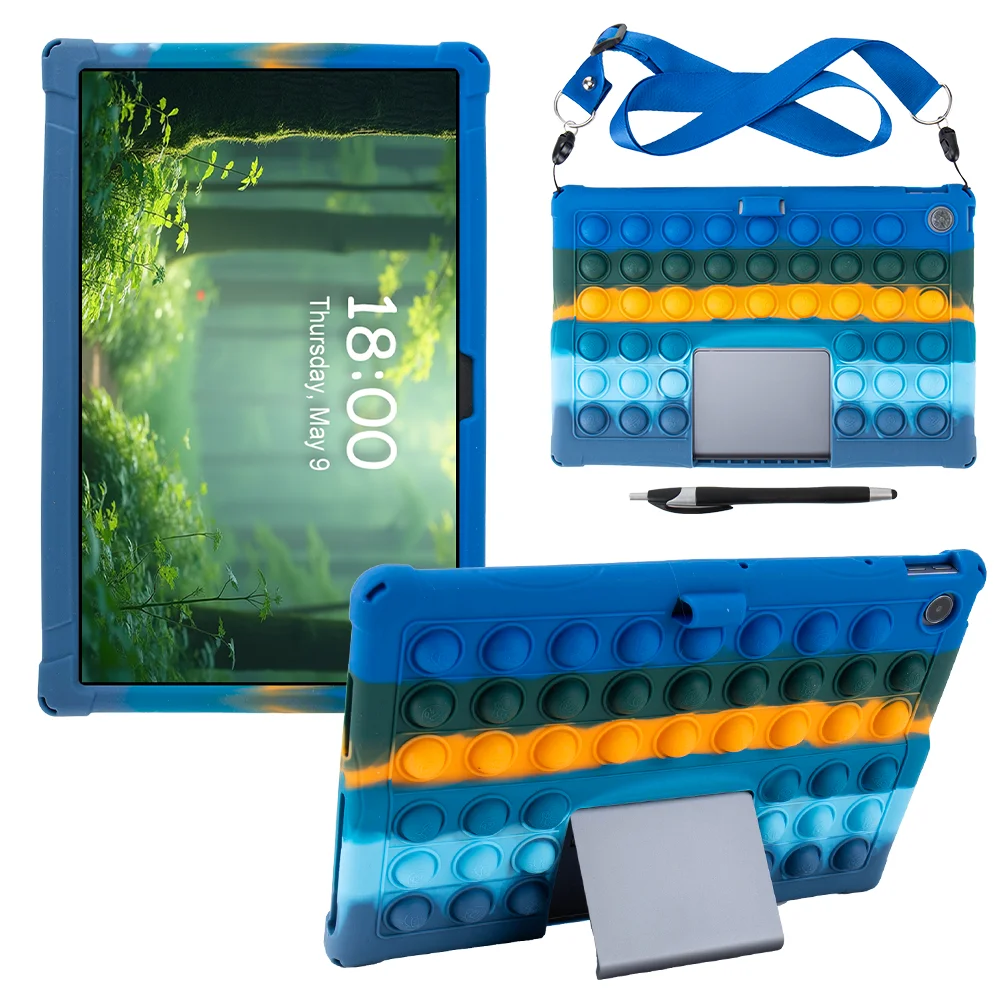 Child-Friendly Silicone Tablet Case with Shoulder Strap - Durable & Safe Protection
