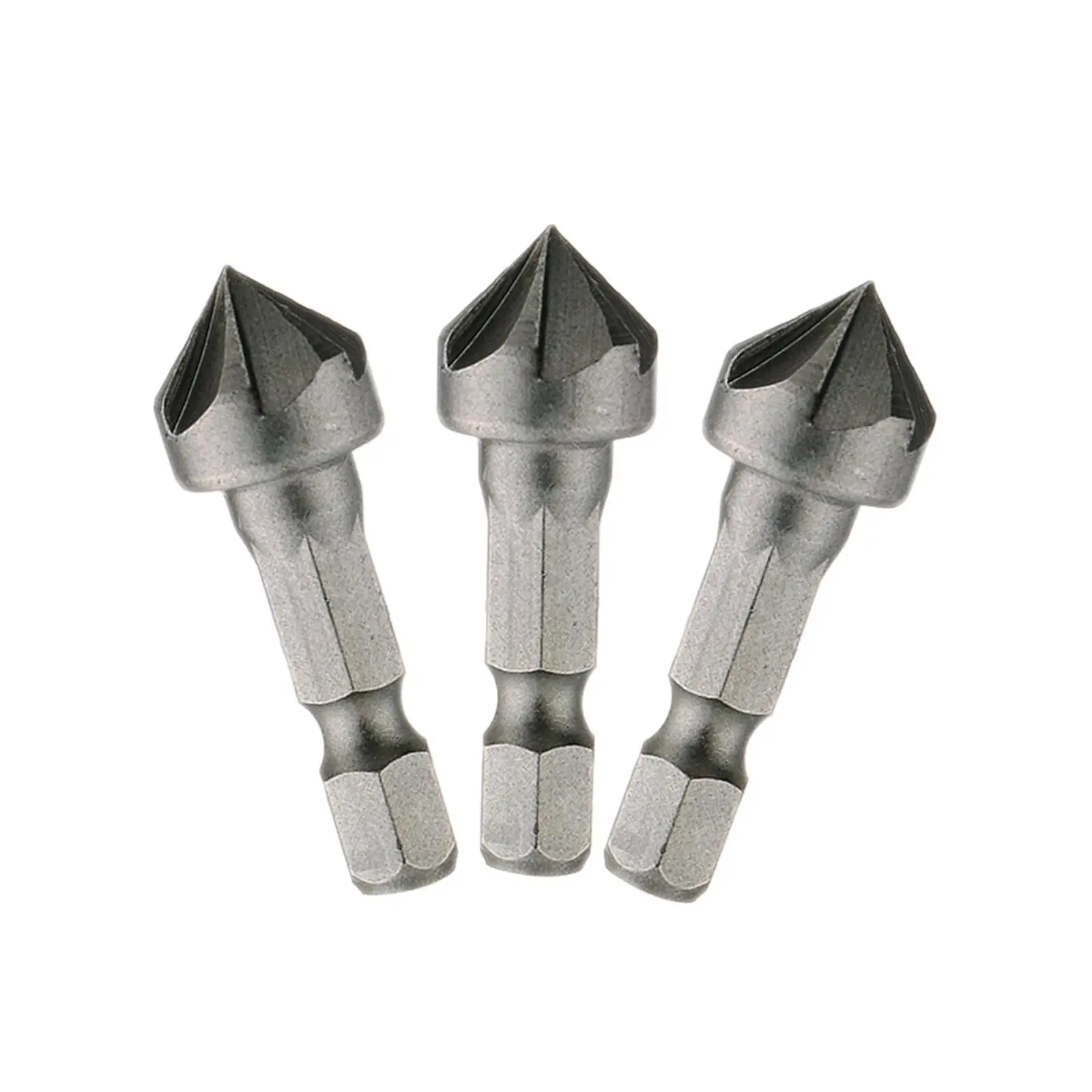 

3x 90 Degree Countersink Drill Bit Direct Replaces Hexagonal Sturdy Counterbore 5 Flute for Rubber Carpentry Wood Metal