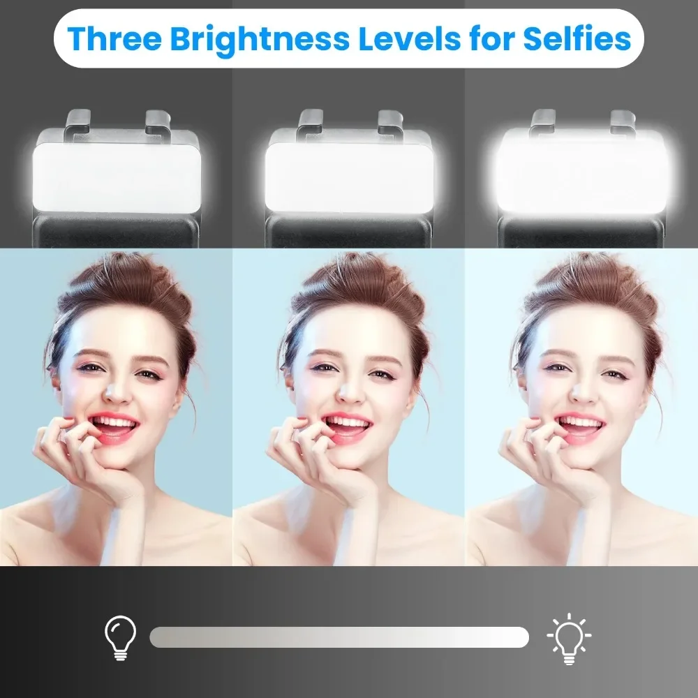 Selfie Mobile Phone Seat with Led Light 1/4 Screw Cellphone Holder for Tripod Mo