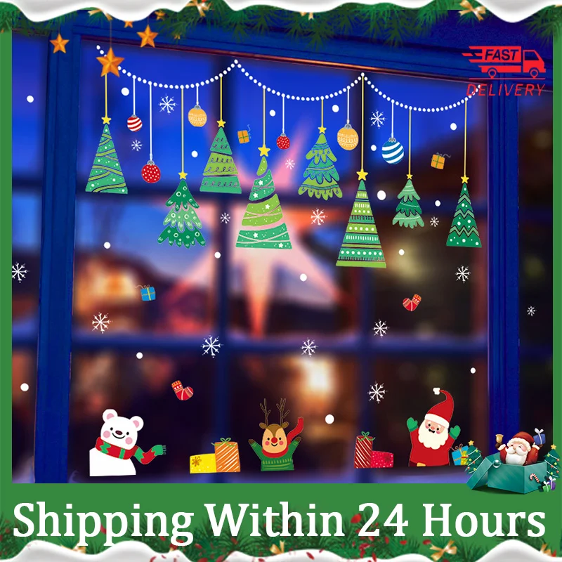 

Christmas Decoration For Home 2022 Christmas Ornaments Xmas Navidad Gift Christmas Wall Window Stickers Marry New Year 2023