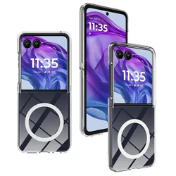 ELVEV Magnetic Anti - Fingerprint Phone Case with Soft TPU and PC Protection - Razr 60 (Transparent)