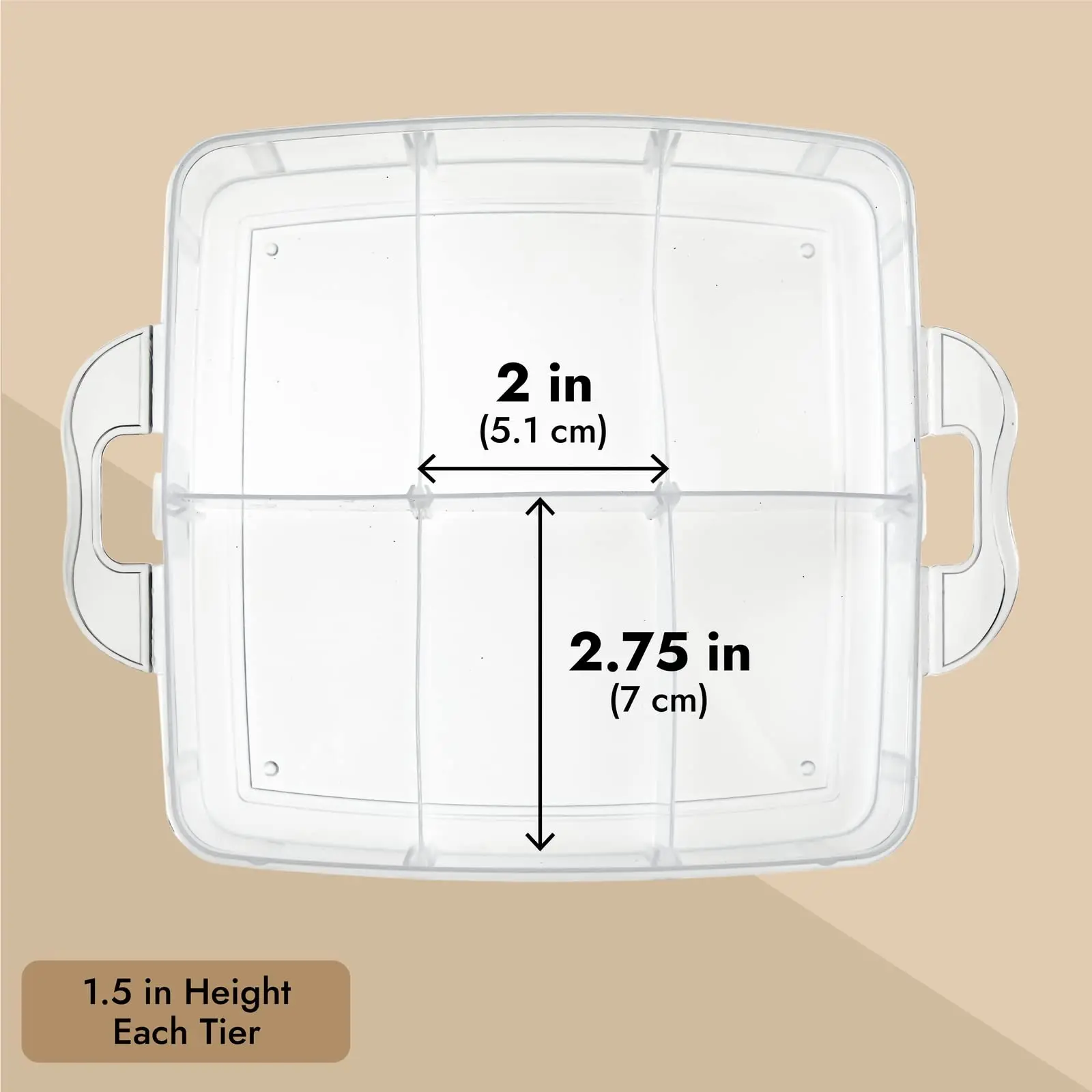 Description Picture 6 of item3-Tier Transparent Stackable Adjustable Compartment Slot Plastic Craft Storage Box Organizer Snap-lock Tray