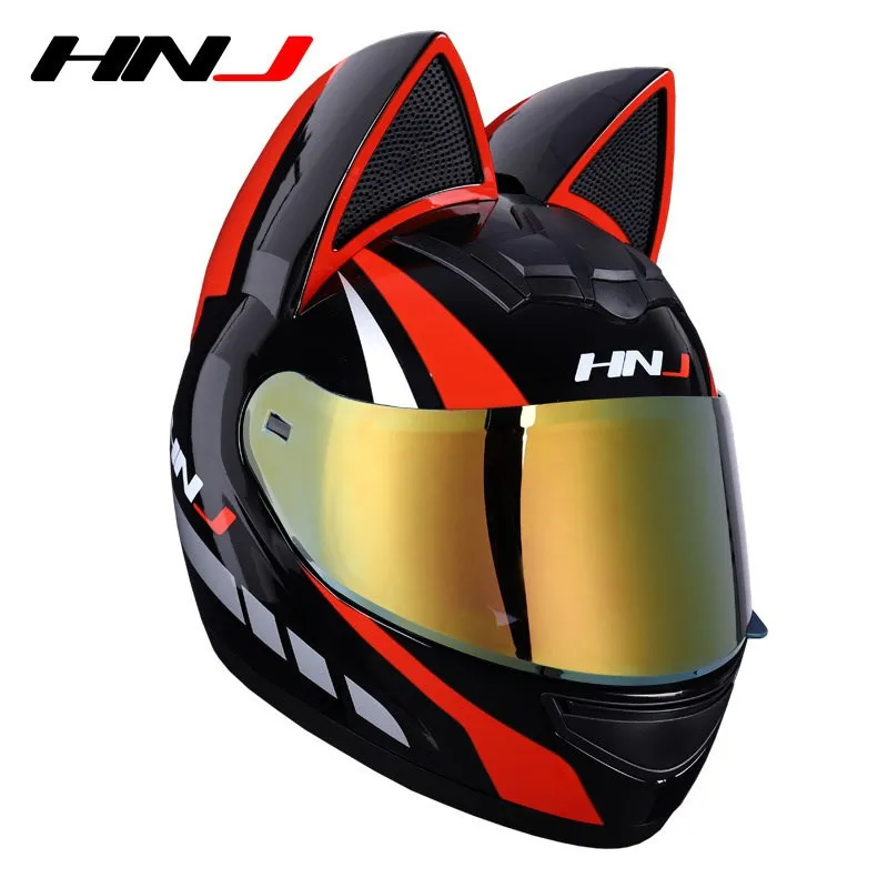 猫耳ヘルメット　フルフェイス オートバイのヘルメット,フルフェイスプロテクション,取り外し