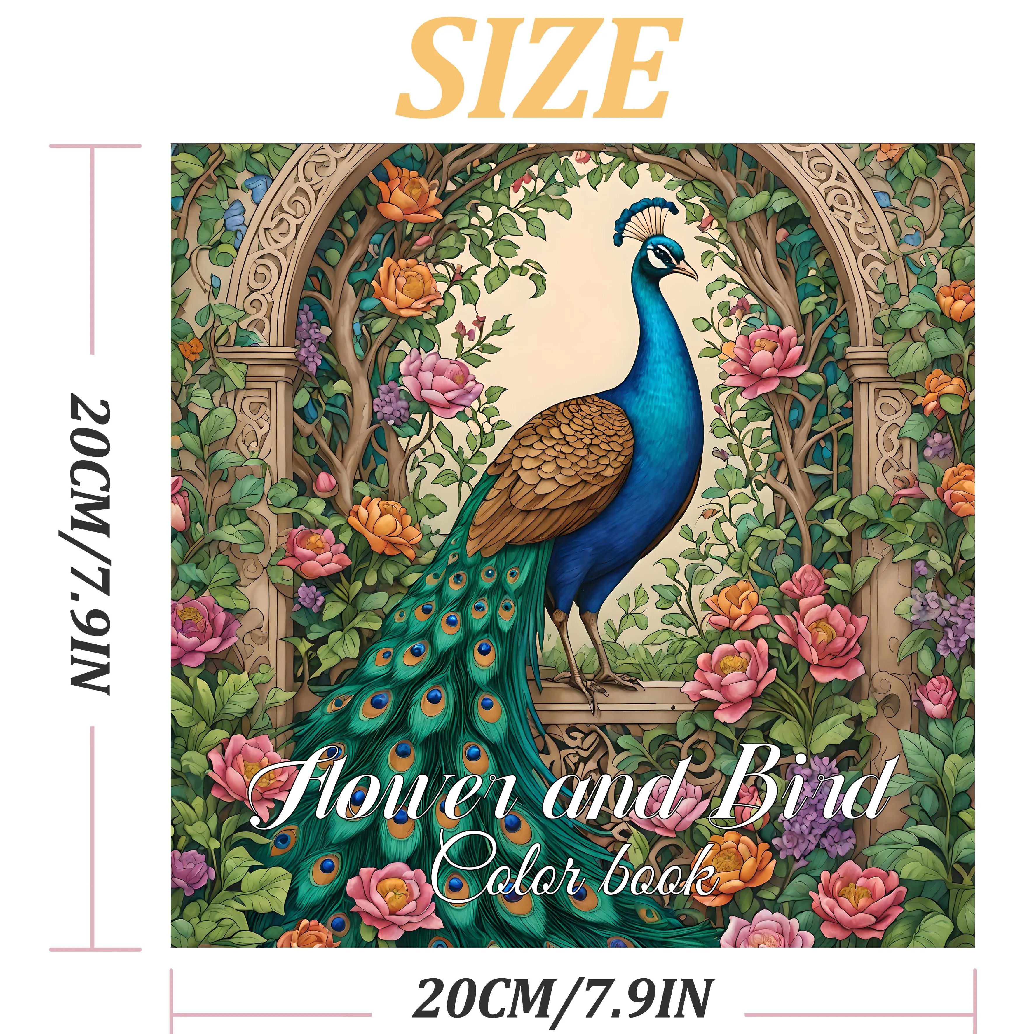 Flower and Bird Color Book Adult Handbook Graffiti Painting Drawing Books Creative Artistic Coloring Book for Teens and Adult 2