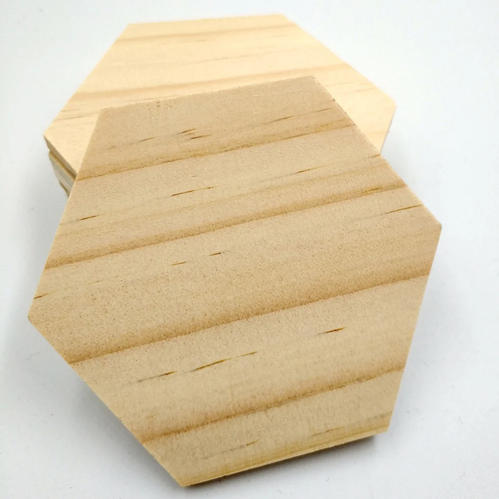 

Wood Rustic Coaster Hex Slices: 25 Farmhouse 9cm DIY Wooden Board Signs for Bar Housewarming Home Kitchen Decor