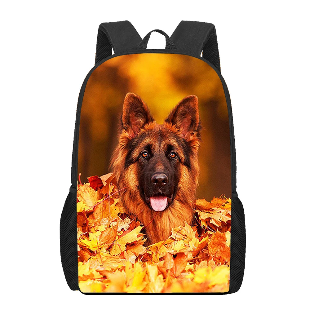 German Shepherd Dog 3D Pattern School Bag for Children Girls Boys Casual Book Bags Kids Backpack Boys Girls Schoolbags Bagpack