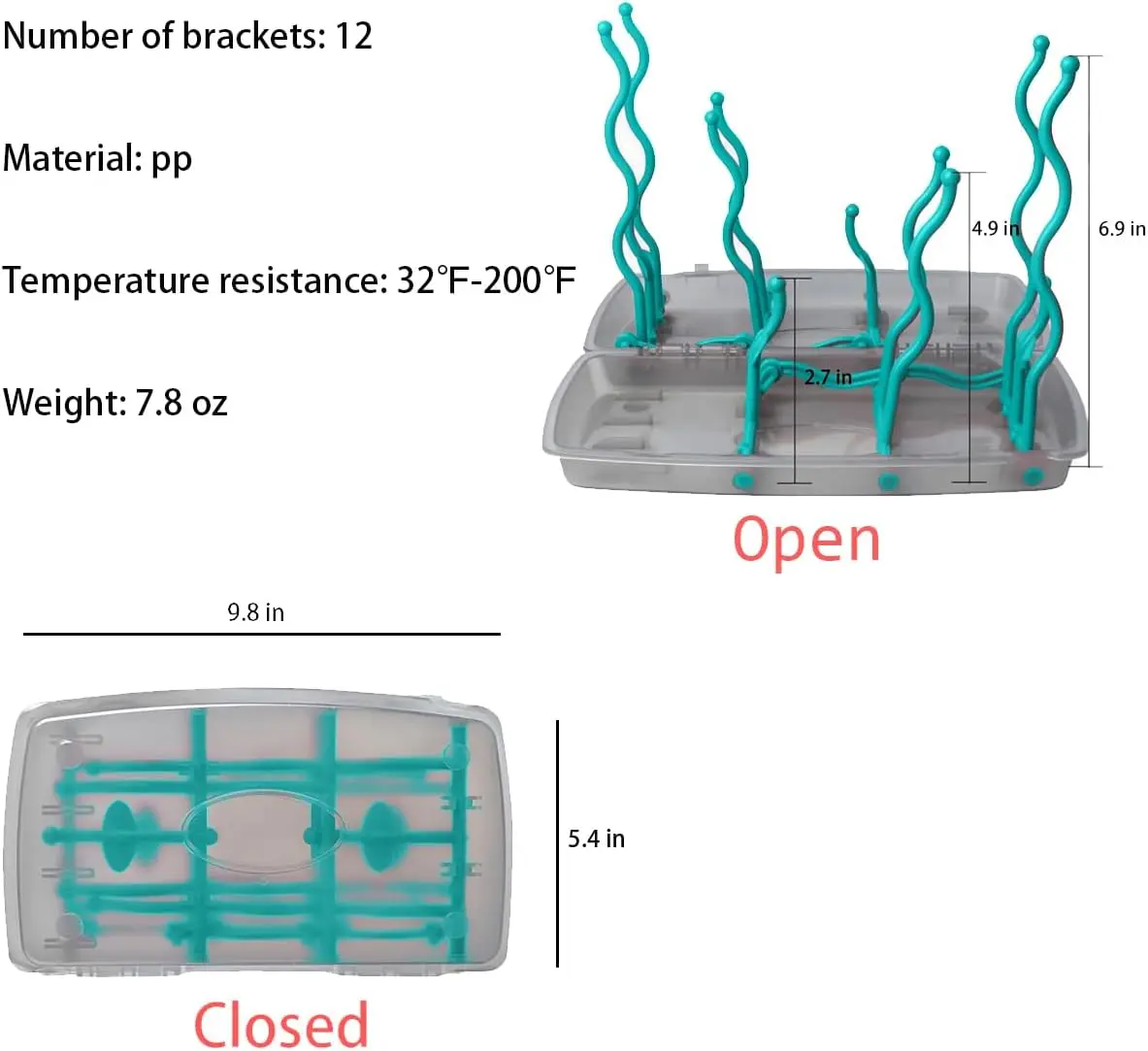 Drying Rack Tree Storage Nipple Shelf Baby Pacifier Feeding Cup Holder Baby Bottle Cleaning Dryer Drainer Double Sided Portable