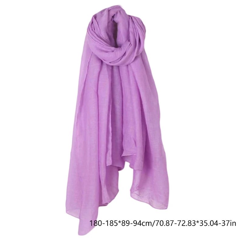 Women Lightweight Super Large Summer Beach Wrap Scarves Solid Color Long Shawl for Head Scarves Wrap Turb 5