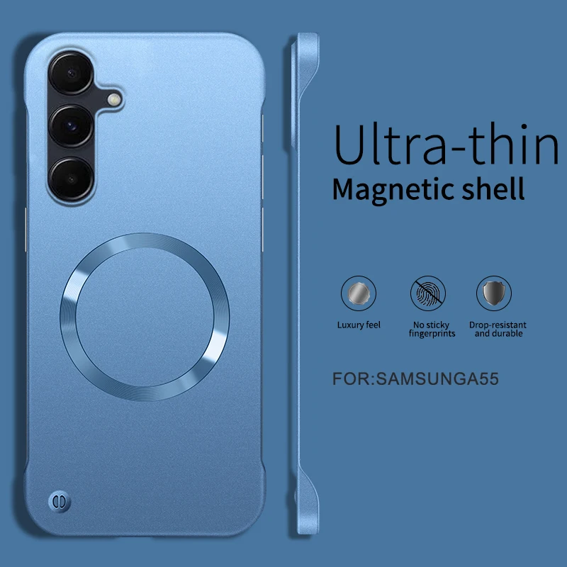 Ultra Thin Matte Metallic Paint Magnetic Case with Wireless Charging