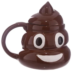 Quirky Cartoon Porcelain Mug with Lid - 400ml Funny Coffee Cup - 301 - 400ml (Mug)