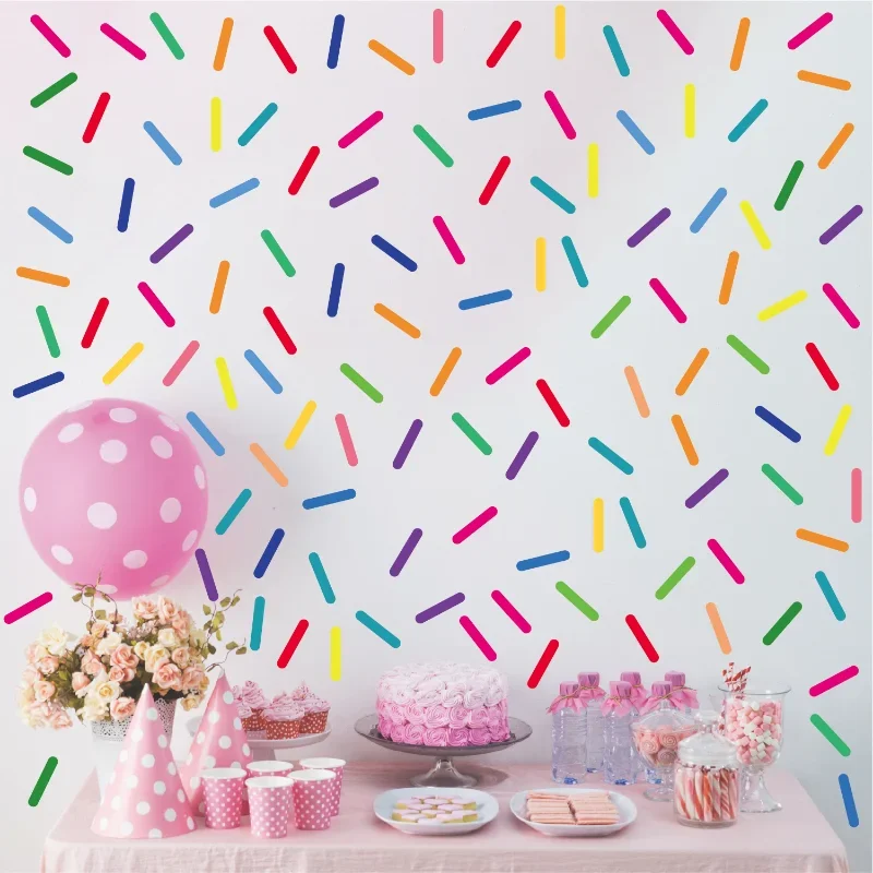 30pcs/set Colorful Strip Shape Wall Sticker DIY Self-adhesive Stickers Kids Room Living Room Wallpaper Home Decoration