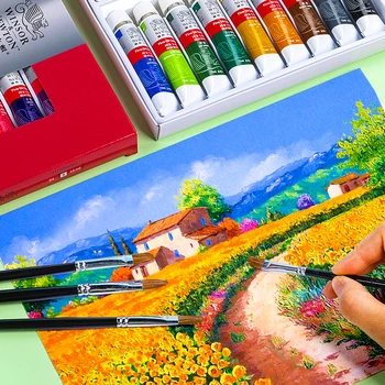 Winsor & Newton 12/18/24 Colors Oil Paints Set Professional Color Oil Paints 12ml Tube Graffiti Painting Pigments Art Supplies 5