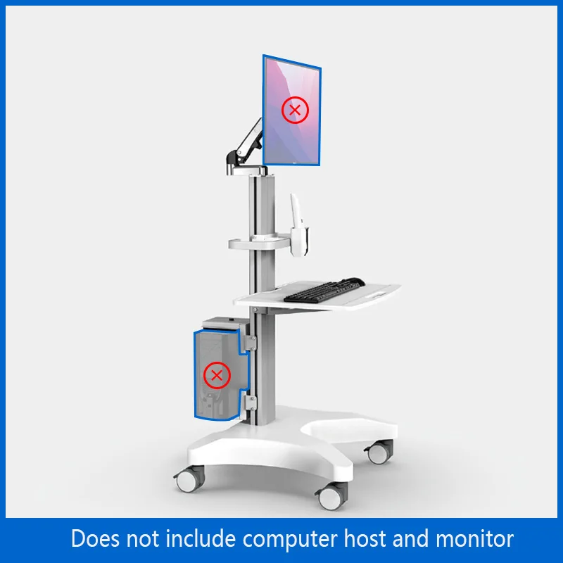 GISTAR Medizinischer Trolley, Dentallaborausrüstung, geräuschloses Rad, oraler Scanner-Halter, Host/Monitor, mobiler Wagen mit Bremse/Buchse – Detail 1