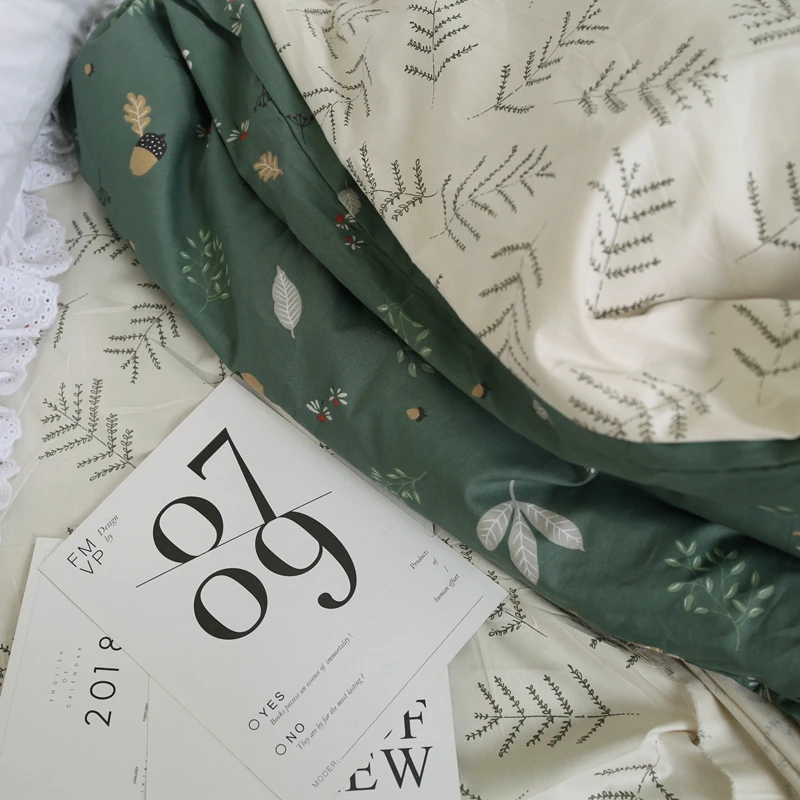 235cm x 50cm Green pine cone full cotton lining DIY Sheet Quilt cover Bedding cloth Decorate manual fabric