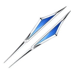 Set of 2 Premium 3D Alloy Car Stickers - Silver Blue (Chery)