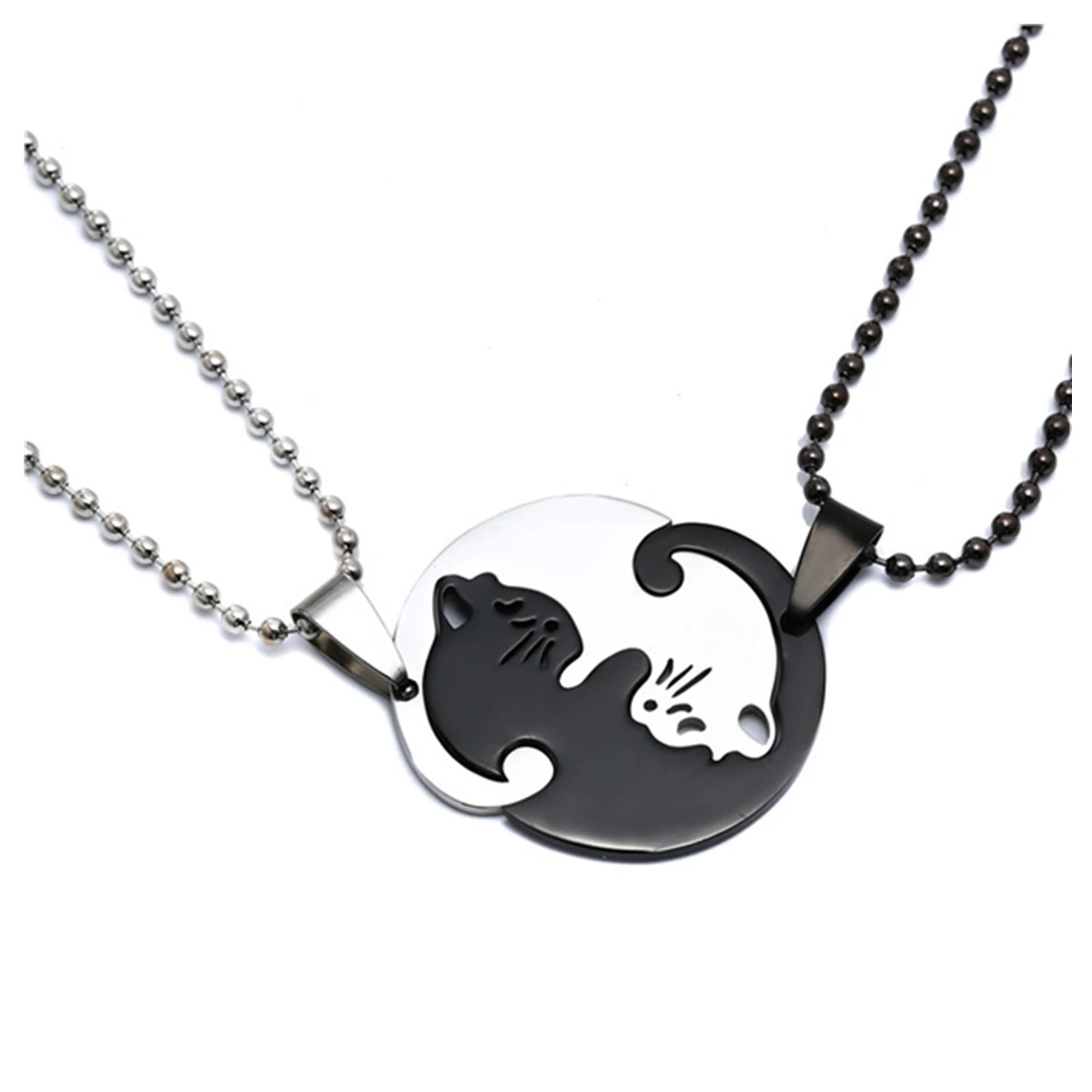 

Titanium Steel Necklace Cat Couple Chain Women's Autumn Winter Accessories Men's Pendant Hip Hop Jewelry